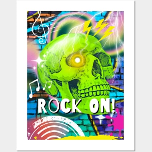 Rock On, Skull Graffiti Posters and Art